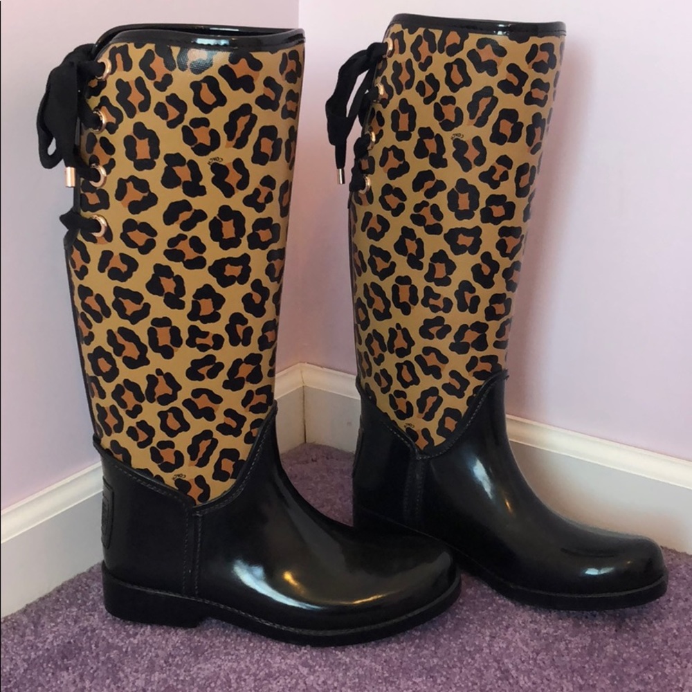 Coach Leopard Rain Boots